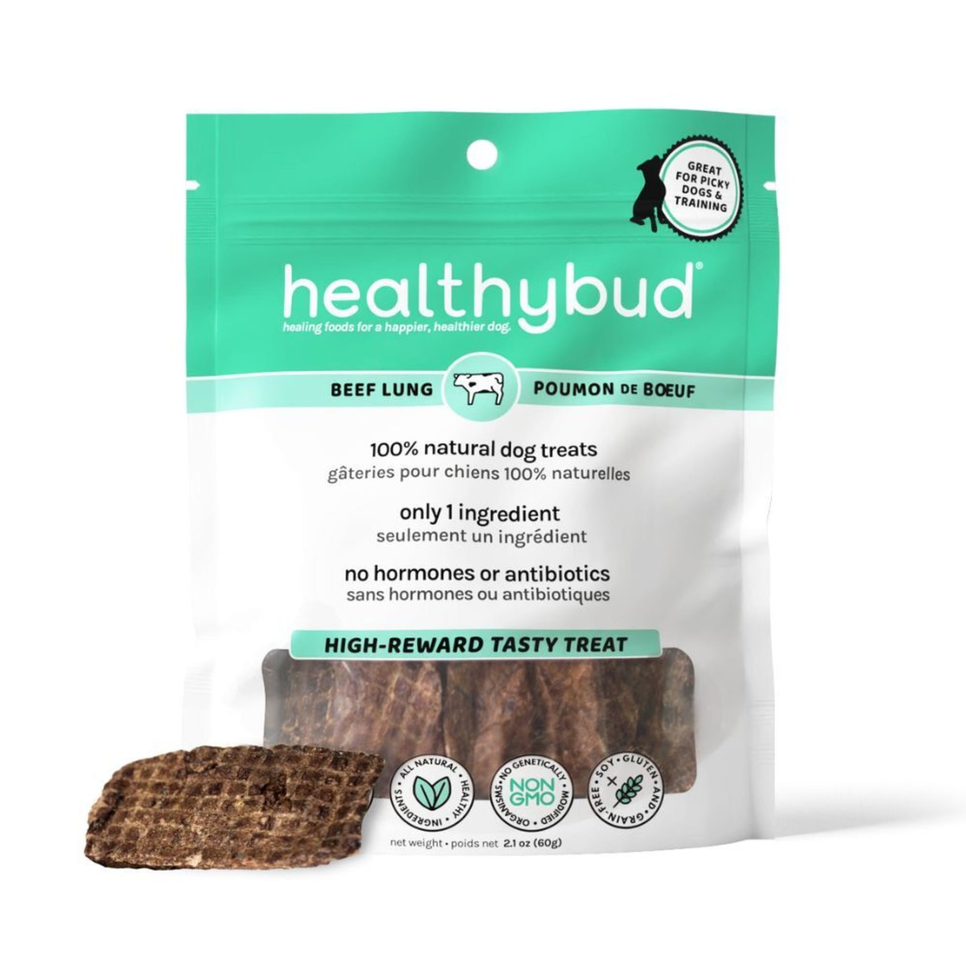 Healthybud™ Single-Ingredient Beef Lung Treats for Dogs 2.1 oz