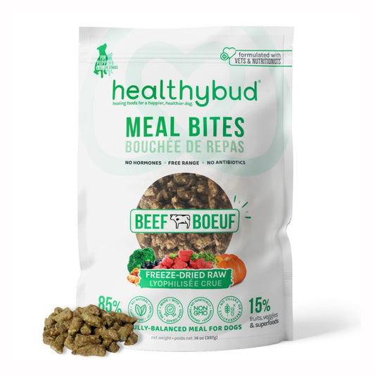 Healthybud Freeze-Dried Beef Meal Bites for Dogs 14 oz