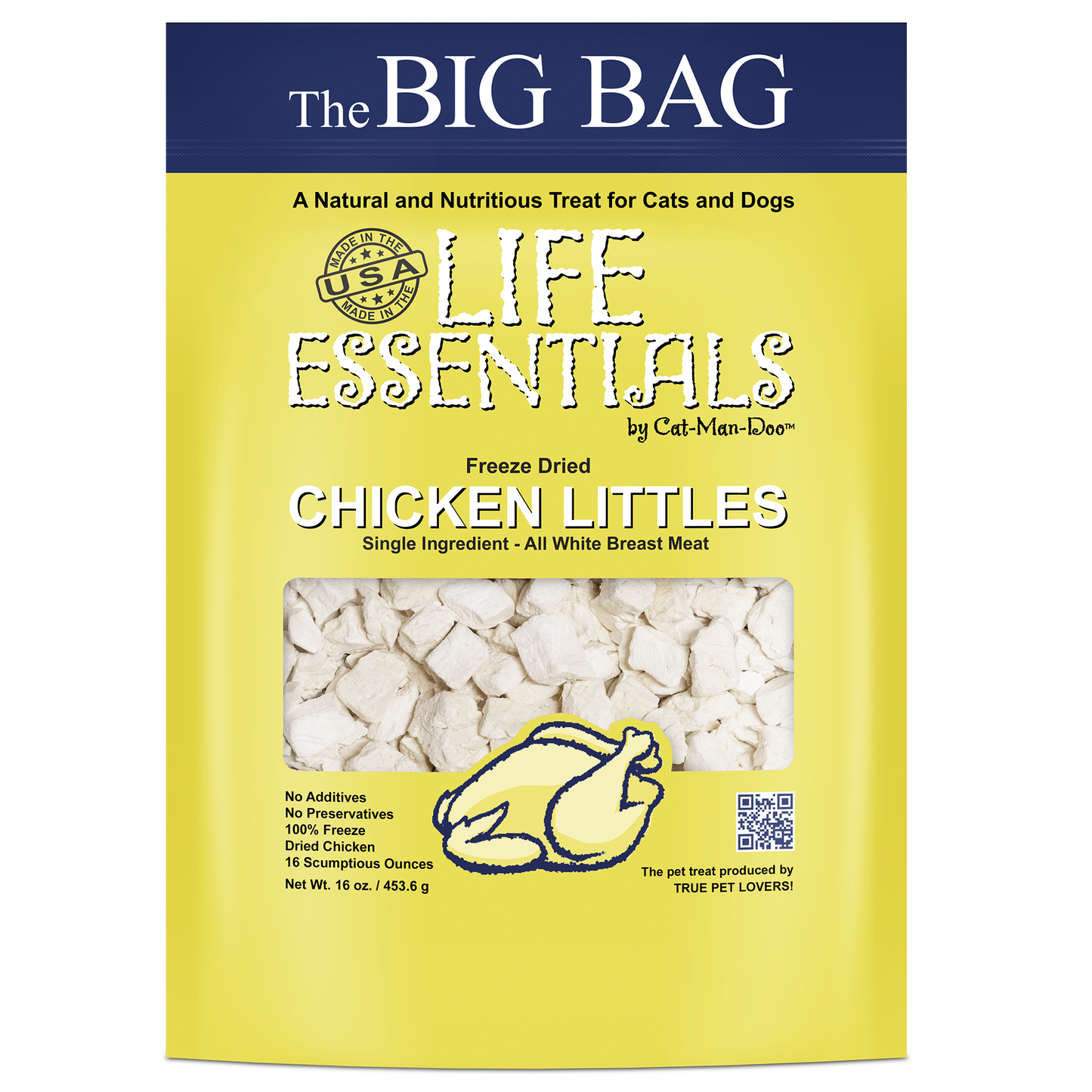 Cat-Man-Doo™ Life Essentials Freeze Dried Chicken Littles for Cat & Dog 16 Oz