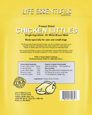 Cat-Man-Doo™ Life Essentials Freeze Dried Chicken Littles for Cat & Dog 5 Oz